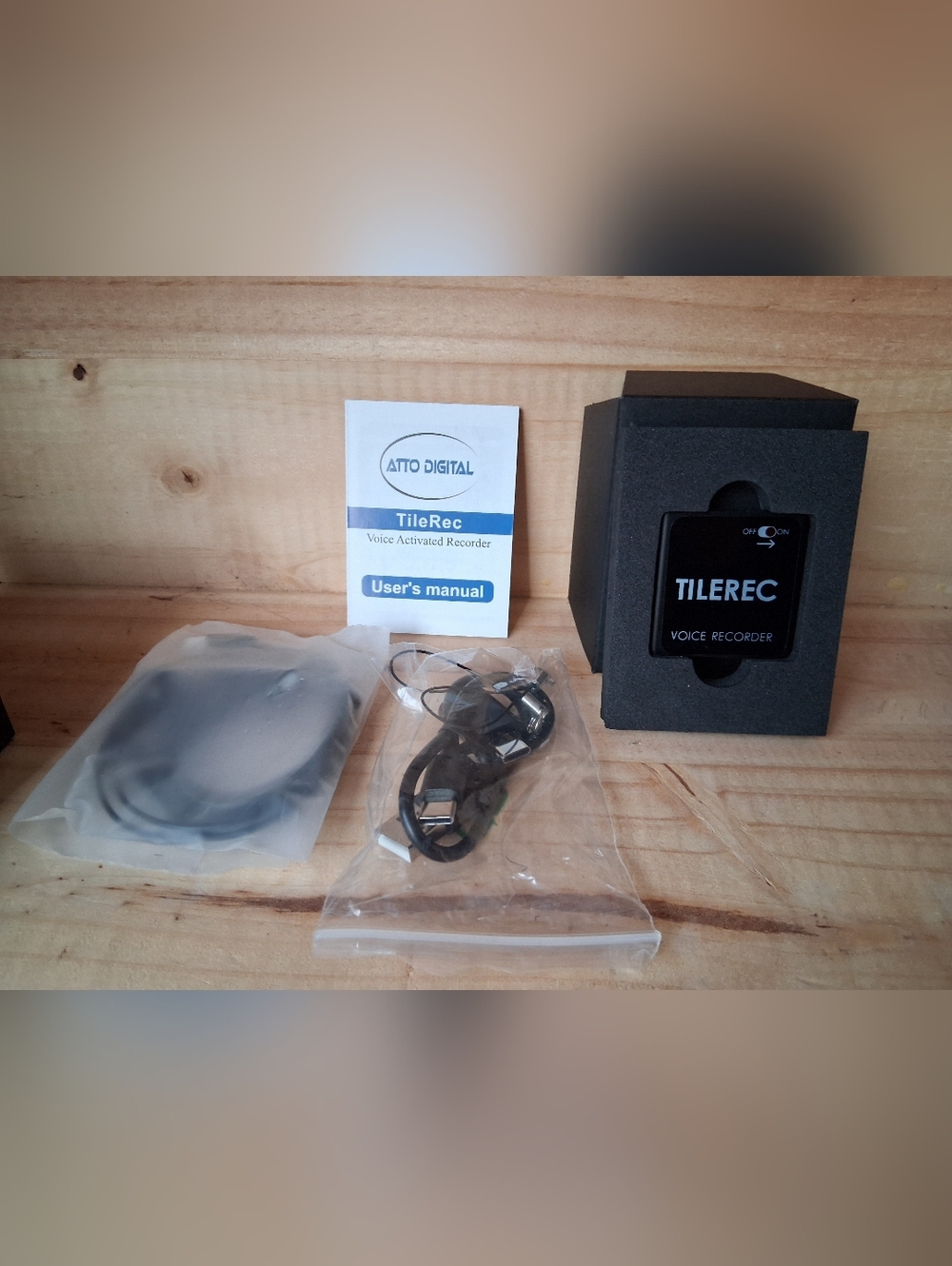 Brand New Rechargeable Atto Digital TileRec Mini 64GB Voice Recorder - Black
